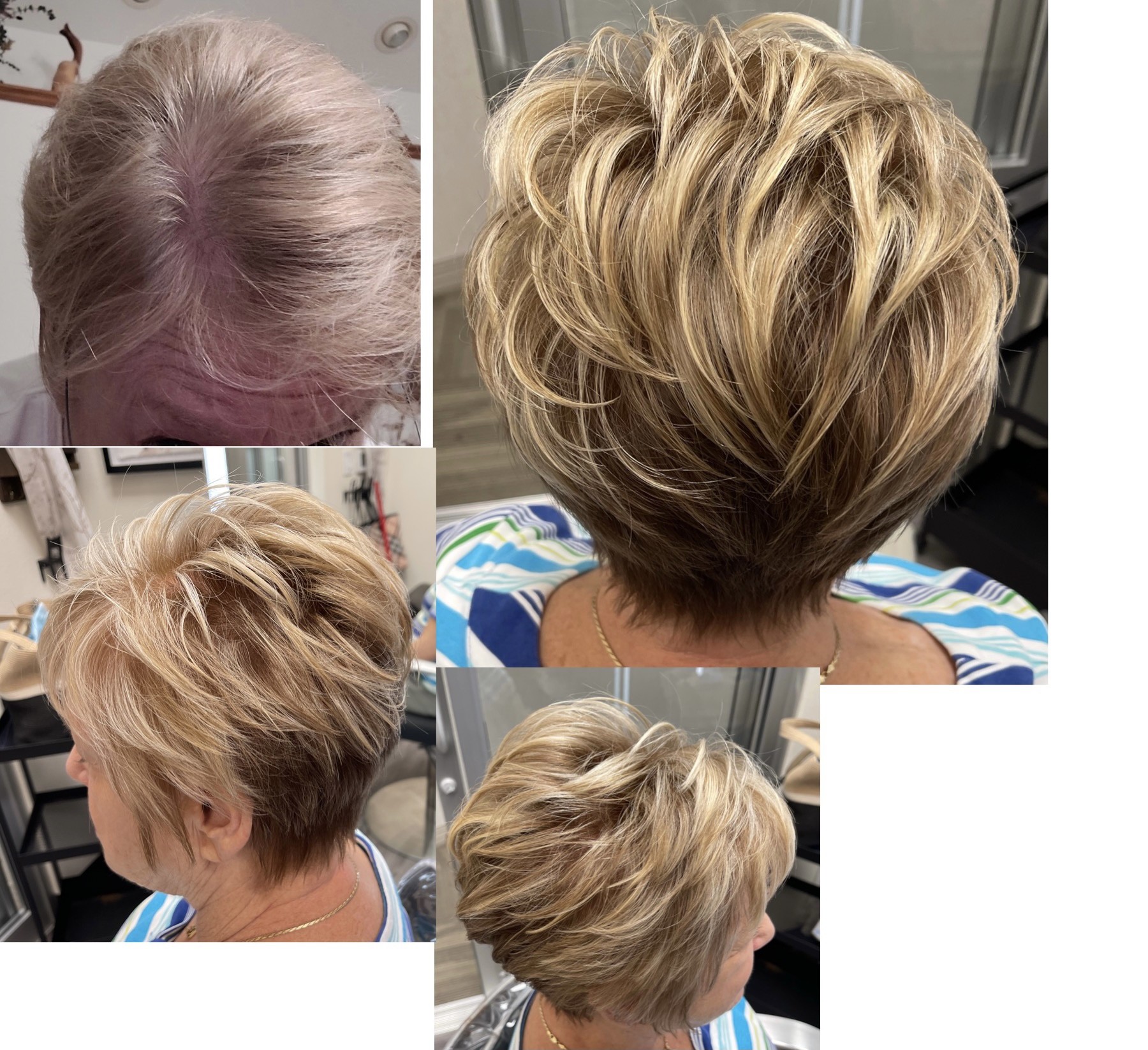 Short highlighted styles — Hair by Kimmie client work