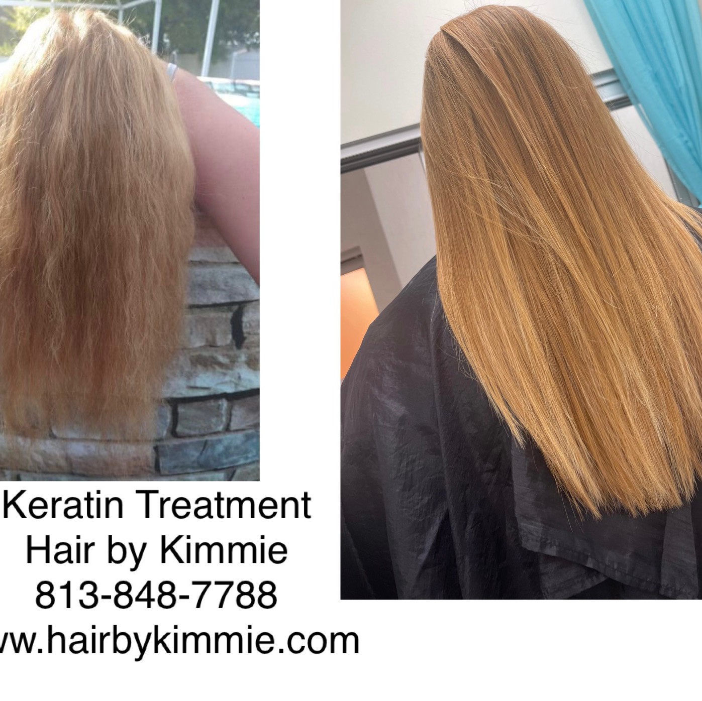 Keratin smoothing — before and after — Hair by Kimmie client work