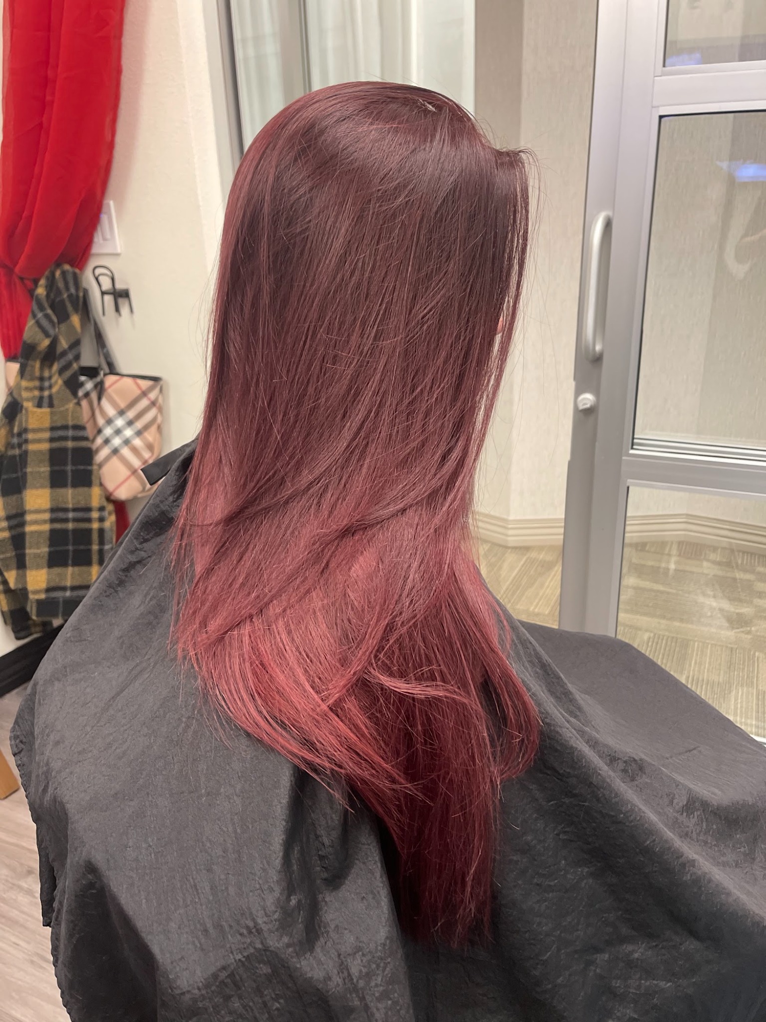 Long layered red hair